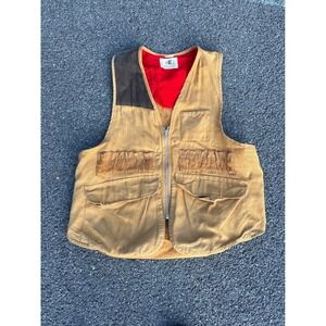 Vtg Black Sheep Brand Hunting Vest Large Canvas Game Pocket Buddy Schoellkopf
